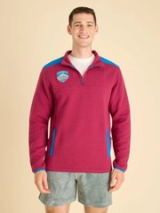 NEW Chubbies 1/4 Zip Pullover Mens Sz L Quilted Sweatshirt Deep Red Weekender