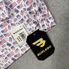 NWT Burlebo Hoodie Men Sz M Old Glory American Flag Performance Stretch Pullover