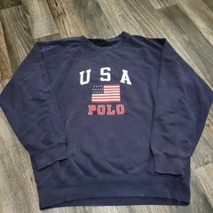 Polo by Ralph Lauren USA American flag navy blue, red, white sweatshirt size 2XL