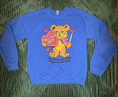 Fall Out Boy Sweatshirt ~ Blue Crew Neck Teddy Bear Lover Dagger SMALL