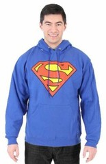 Adult Men’s DC Comics Hero Superman Classic Logo Royal Blue Hoodie Sweatshirt
