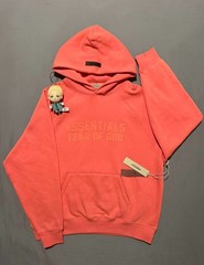 essentials coral hoodie and pant set