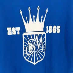 Street Mode Mens Royal Blue Quarter Zip Graphic Sweatshirt Crown Crest Pullover