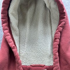 L.L. Bean Katahdin Iron Works Hoodie Mens LT Red Sherpa Lined Full Zip Fleece