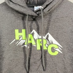 PORT & COMPANY Hoodie Fleece SMALL Men Casual Print Pullover Fall Winter Gray