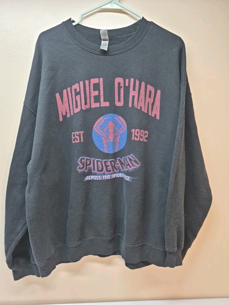 Miguel O’hara Spider-Verse Sweatshirt XXL Men’s Black Marvel Comics