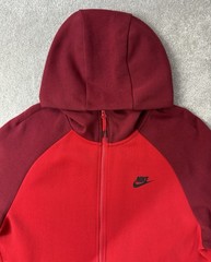Nike Tech Fleece Full Zip Hooded Jacket Old Season Red Mens Large L VGC
