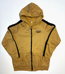 Men’s Full Zip Hooded Hoodie w/ Pockets Solid Brown/Black M