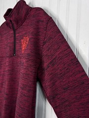 American Fighter Premium Mens SWEATSHIRT M Quarter Zip Pullover Red Black NEW
