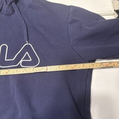 FILA HOODIE navy blue red white classic spellout logo adult Size Medium/50