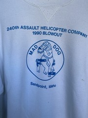 Vtg US 240th Assault Helicopter Company Sweatshirt XL Greyhounds MAD DOG Vietnam