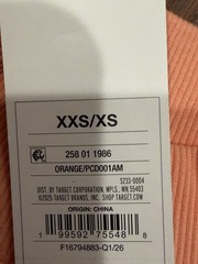 PARKE x Target XXS/XS Women’s Peach Orange Sweatshirt Pullover