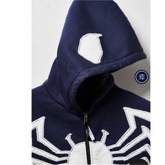 Spider-Man Venom Symbiote Team Liquid Marvel Zip Hoodie Navy XXS NWT
