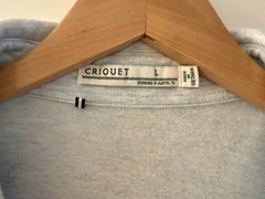 Criquet Collared Sweatshirt Men’s Large Heather Ice Blue Cotton Stretch Fleece