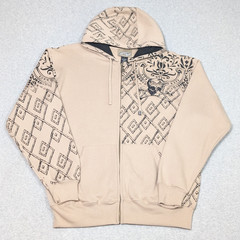 VTG Y2K Sapphire Lounge Full Zip Hoodie Size Large Embroidered Skull Skater