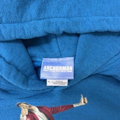 Anchorman Sweater Hoodie Mens XL Blue Ron Burgundy Big Deal Graphic Quote Fleece