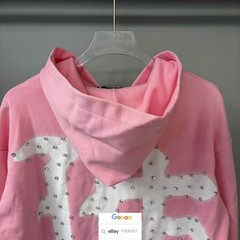 HIP HOP RHINESTONE EMOTION HOODED HOODIE CARDIGAN ZIP HIGH STREET SWEATSHIRT TOP