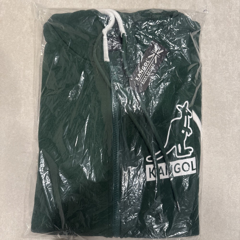 Kangol Apparel Green Drawstring Hoodie Size medium NWT Soft And Sustainable