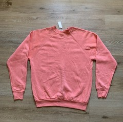 Vintage Tultex Sweatshirt Blank Large Raglan Coral Salmon NWT Spot