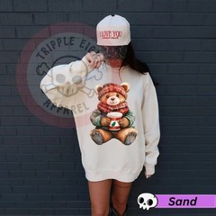 Teddy Bear Coquette Christmas Sweatshirt Holiday Winter Cozy Apparel