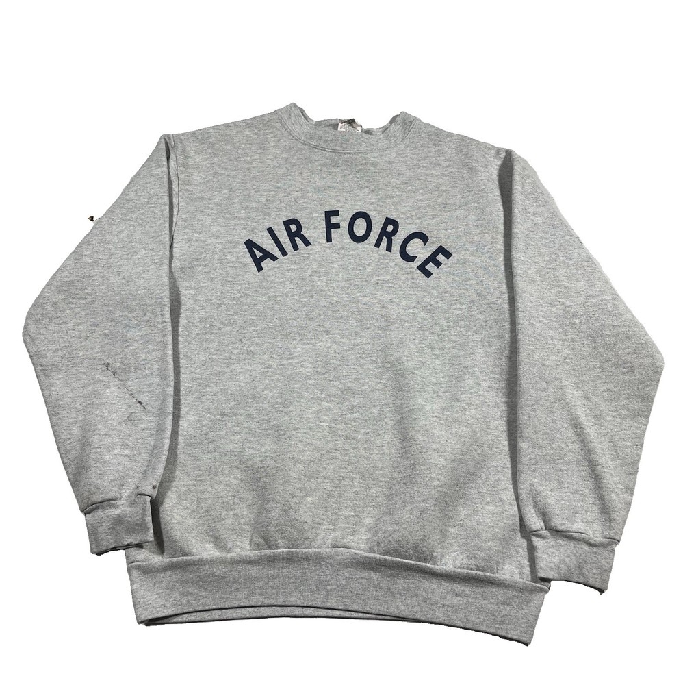 US Air Force Military Sweatshirt Gray Made USA Size S Vintage