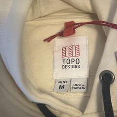 Topo Designs Hoodie Mens M Cream White Heavyweight Organic Cotton Pullover