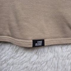 One Bone Mens Sleeveless Hoodie Tan French Terry Curved Hem Size 4 Athleisure