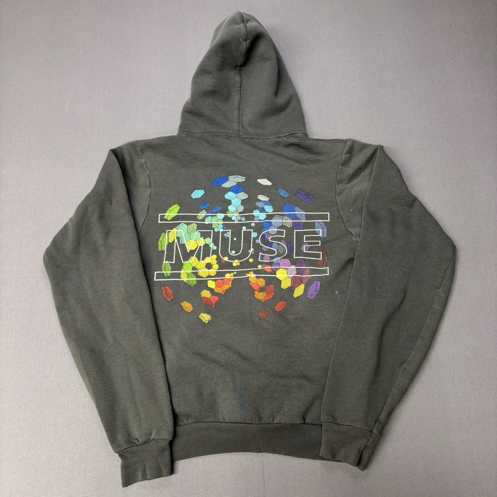 Vintage Y2K 00s Muse Band Zip Up Sweatshirt Sz Small Gray Promo A20