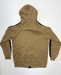 Men’s Full Zip Hooded Hoodie w/ Pockets Solid Brown/Black M