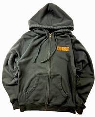 Men M Black Kid Rock Graphic Print Full Zip Hoodie Long Sleeve Pockets