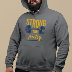 Strong And Pretty Gym Hoodie Weight Training Fitness Workout Lovers Gift