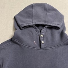 Brunt Levin Hoodie Mens L Blue Heavyweight Workwear Pullover Pocket Snap