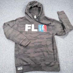 Independent Trading Florida NICA Cycling Camo Hoodie Small Black Gray Camouflage