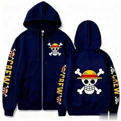 Anime One Piece Zip Up Jacket Streetwear Oversized Casual Men Women Hoodie Gifts