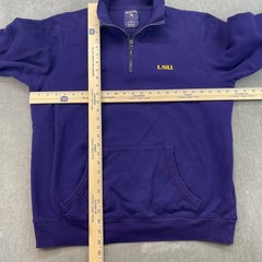 LSU Tigers Antigua Mens Large Purple Quarter 1/4 Zip Pullover Fleece Sweatshirt