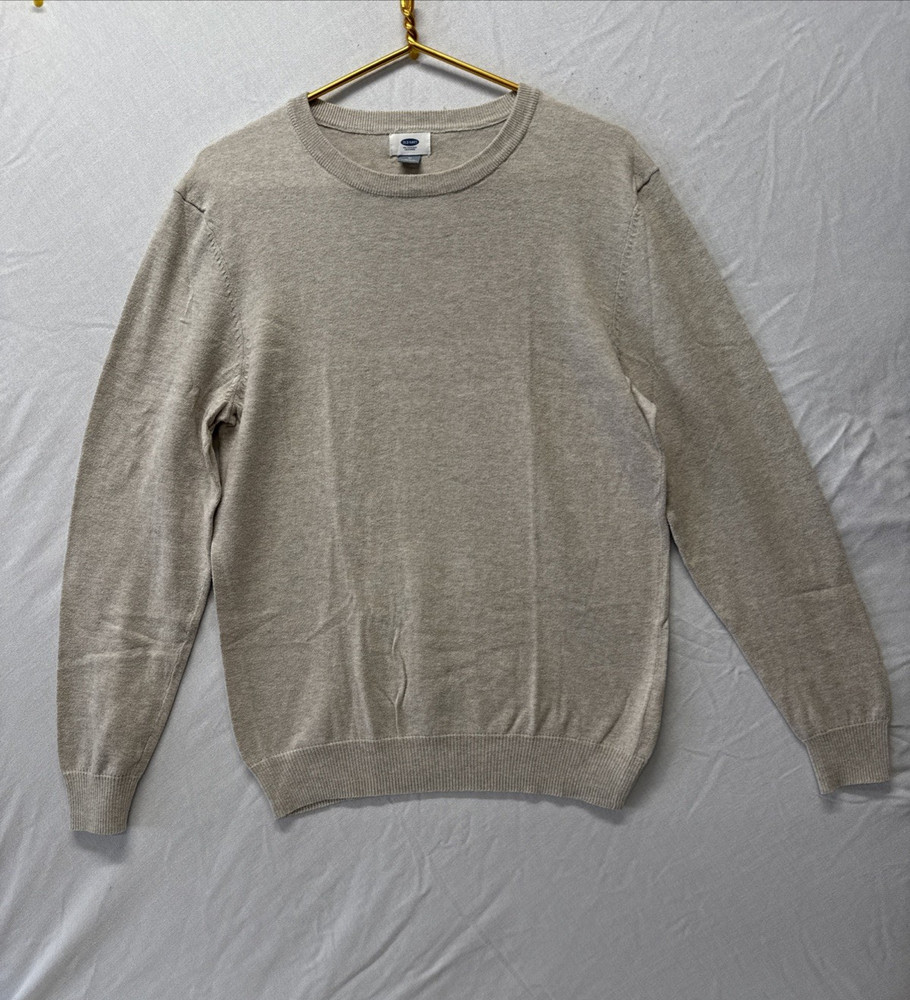 Old Navy Crew Neck Sweatshirt Size Medium White Pullover Jumper Lightweight