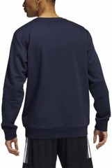 Adidas Men’s 3-Stripe Fleece Crew Neck Sweatshirt Black H09271 Variety Sizes