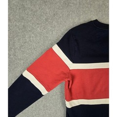 L.L. Bean Sweatshirt Mens Size Medium Pullover Crewneck Stripe Red White Navy