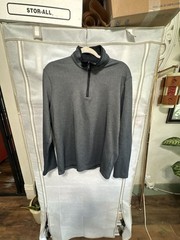 Medium MensAlfani Regular Fit Gray Quarter Zip Pullover Sweatshirt