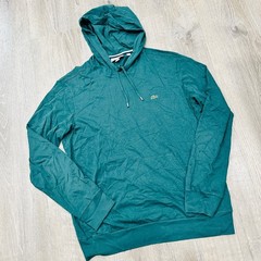 Lacoste Hoodie Mens Large sz 5 Green Regular Fit Cotton Jersey Pullover Sweater