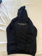 LTF Black Pullover Hoodie Men’s S Fleece Graphic Logo Print Pockets Drawstring