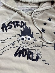 Travis Scott Astroworld Concert Look Mom I Can Fly Hoodie Tan Mens Large