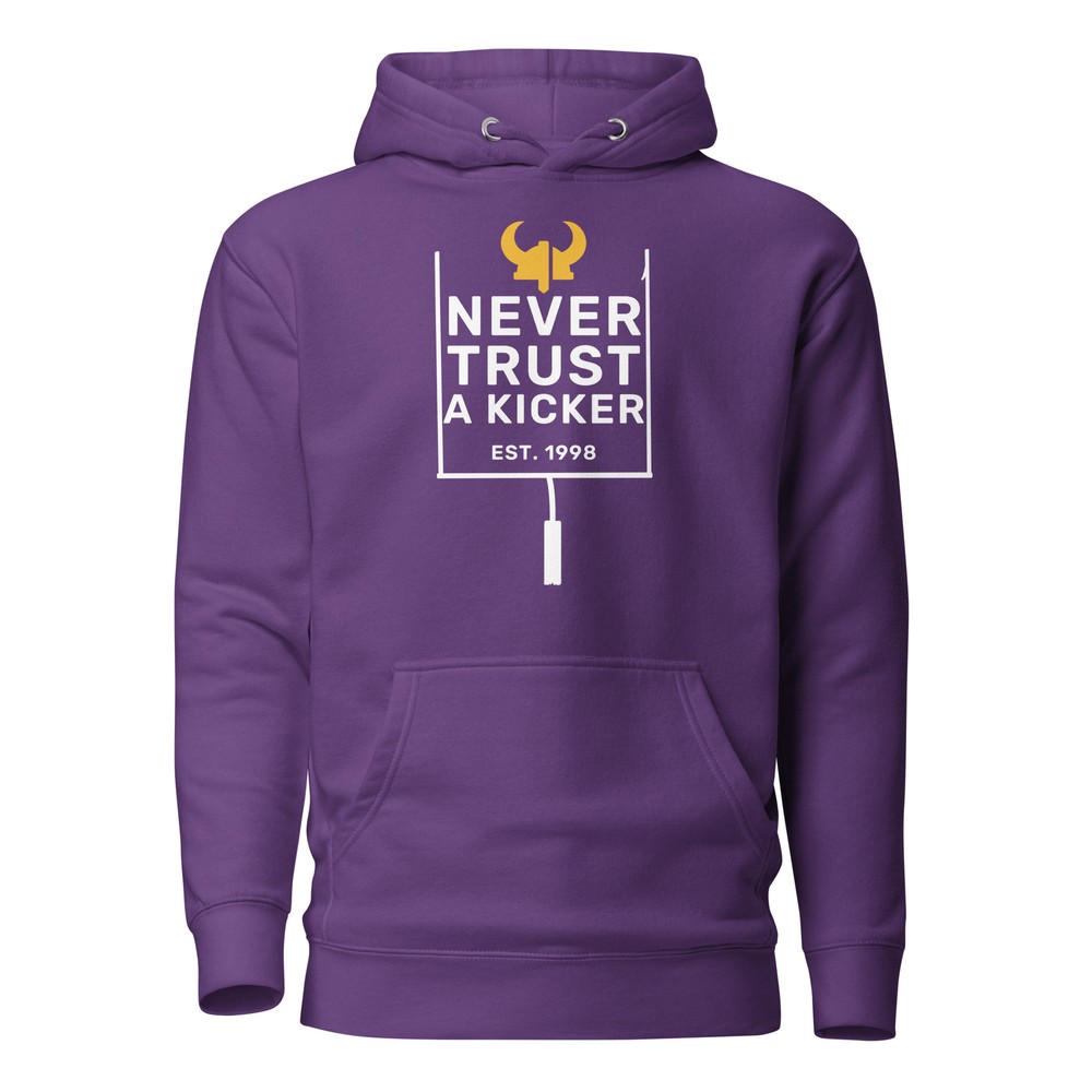 Never Trust A Kicker Minnesota Vikings Football Unisex Hoodie S,M,L,XL,2X,3X