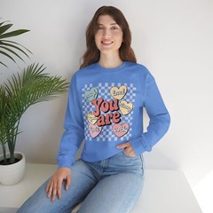 Cute Teacher Valentine Sweatshirt, Retro Heart Shirt, Women’s Love Sweatshirt
