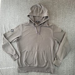 The North Face Pullover Hoodie Mens Large Gray Distressed Custom Arm Logo Flawed