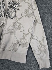 Vintage Sapphire Lounge Hoodie Men’s Large Full Zip AOP Guitar Punk Skate Grunge