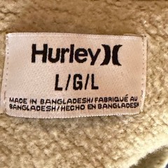 Hurley Aloha Fleece-lined Hoodie Mens L Tan Volcano Sleeve Logo Skate Surf EUC
