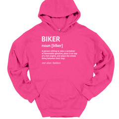 Biker Definition Hooded Sweatshirt Funny Motorcycle Riding Humor Hoodie