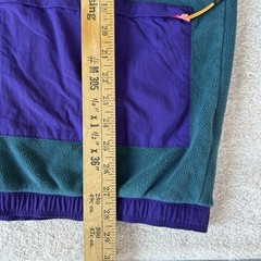 ADIDAS Men Polar Fleece Pullover Medium 1/4 Zip Jacket Teal Green Purple Orange