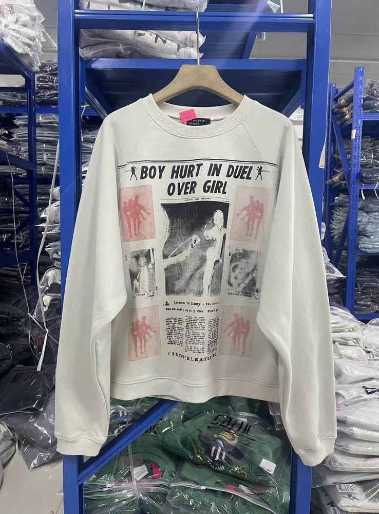 VINTAGE WHITE HIP HOP HOODIE FAN RICHES HIGH STREET PULLOVER JUMPER SWEATSHIRT